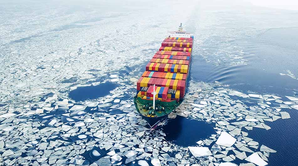Ice container ship Russian logistics